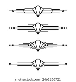 Art deco line border. Modern arabic gold frames, decorative lines borders and geometric golden label frame vector design elements