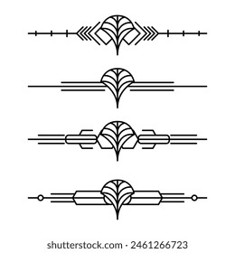Art deco line border. Modern arabic gold frames, decorative lines borders and geometric golden label frame vector design elements