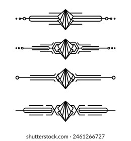 Borde de línea Art Deco. Modernos marcos de oro árabe, bordes de líneas decorativas y Elementos de diseño de Vector geométricos de marco de etiqueta dorada