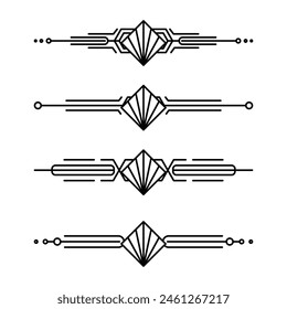 Art deco line border. Modern arabic gold frames, decorative lines borders and geometric golden label frame vector design elements