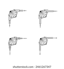 Art-Deco-Grenze. Moderne arabische Goldrahmen, dekorative Linien Ränder und geometrische goldene Etikettenrahmen Vektorgrafik Design-Elemente