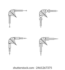 Art-Deco-Grenze. Moderne arabische Goldrahmen, dekorative Linien Ränder und geometrische goldene Etikettenrahmen Vektorgrafik Design-Elemente