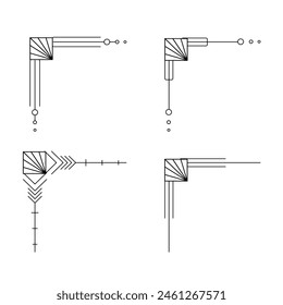 Art-Deco-Grenze. Moderne arabische Goldrahmen, dekorative Linien Ränder und geometrische goldene Etikettenrahmen Vektorgrafik Design-Elemente
