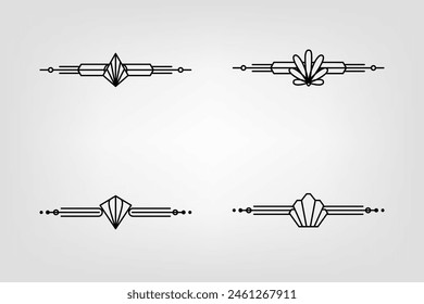 Art-Deco-Grenze. Moderne arabische Goldrahmen, dekorative Linien Ränder und geometrische goldene Etikettenrahmen Vektorgrafik Design-Elemente