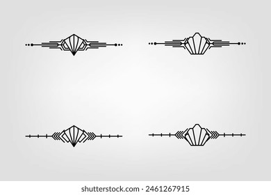Art-Deco-Grenze. Moderne arabische Goldrahmen, dekorative Linien Ränder und geometrische goldene Etikettenrahmen Vektorgrafik Design-Elemente