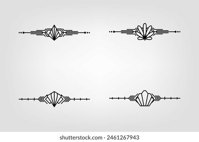 Art-Deco-Grenze. Moderne arabische Goldrahmen, dekorative Linien Ränder und geometrische goldene Etikettenrahmen Vektorgrafik Design-Elemente