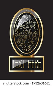 Art deco logo, vector illustration, with editable text.