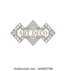 Art deco logo. Vintage label design. Retro badges. Vector image.
