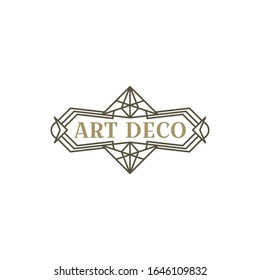 Art deco logo. Vintage label design. Retro badges. Vector image.