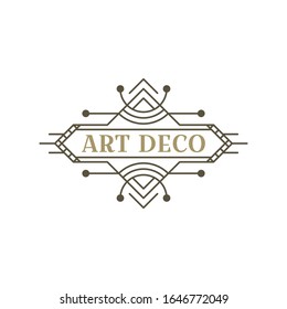 Art deco logo. Vintage label design. Retro badges. Vector image.