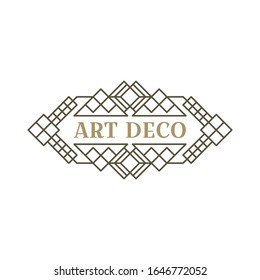 Art deco logo. Vintage label design. Retro badges. Vector image.
