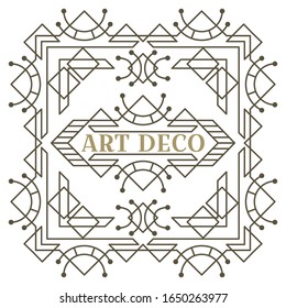 Art deco logo. Vintage label design. Retro badges. Vector image.