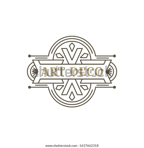 Art deco logo. Vintage label design. Retro badges.\
Vector image.