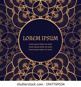 Art deco luxury background vector. Vintage 1920s motif gold black invite party card template. Arabic design for wedding invitation, holiday, anniversary, menu, beauty spa, save the date, birthday.