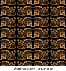 Art deco luxury pattern seamless. Vintage 1920s motif gold black background vector. Abstract texture design for wallpaper, gift wrapping paper, beauty spa, wedding, package, backdrop.