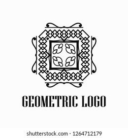 Art deco monochrome luxury antique hipster minimal geometric vintage linear vector logo, badge design for club, bar, cafe, restaurant, hotel, boutique