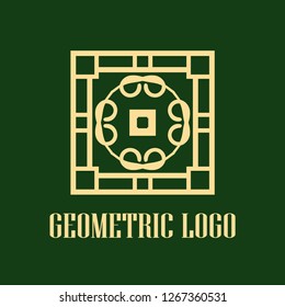 Art deco monochrome luxury antique hipster minimal geometric vintage linear vector logo, badge design for club, bar, cafe, restaurant, hotel, boutique