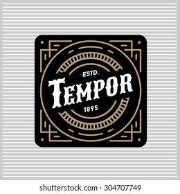 art deco monochrome luxury antique gold hipster minimal geometric vintage linear vector frame , border , label  for your logo, badge or crest for club, bar, cafe, restaurant, hotel, boutique