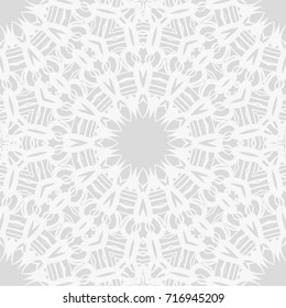 art deco monochrome seamless vector pattern with abstract circle floral ornament. design element for wallpaper, background, invitation, fabric print