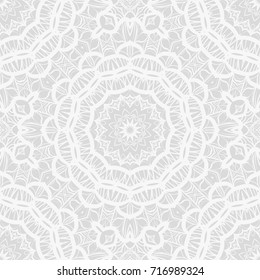 art deco monochrome seamless vector pattern with abstract circle floral ornament. design element for wallpaper, background, invitation, fabric print