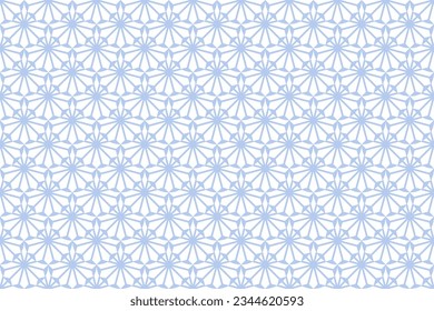 Art Deco Motif in Seamless Decorative Geometric Light Blue Pattern. Vector Illustration.