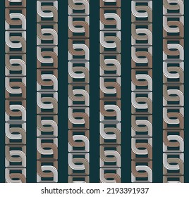 Art Deco Multicolor Chains Abstract Geometric Complex Pattern Perfect for Upholstery Interior Designs Allover Fabric Print or Wall Paper