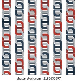Art Deco Multicolor Chains Abstract Geometric Complex Pattern Perfect for Upholstery Interior Designs Allover Fabric Print or Wall Paper