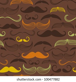 Art Deco Mustache seamless pattern, retro style, vector illustration