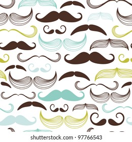 Art Deco Mustache seamless pattern, retro style, vector illustration