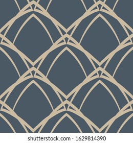 Art Deco, art Nouveau seamless pattern. Vintage design for printing on fabric. Scalable vector graphics. Repeating background. Seamless fabric texture print. Retro ornament.