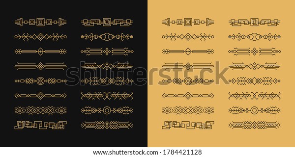 art deco (or ar deco) retro style. set of vintage\
diveders, borders, headers. ar deco modern decorations - black and\
gold - for your design