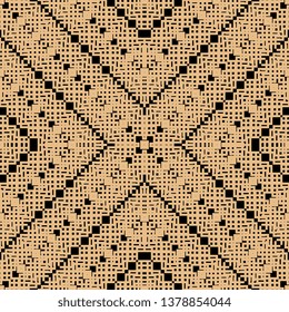 Art Deco orange black Abstract geometric pattern. Pattern can be used for wallpaper, cover fills, web page background, surface textures. Vector linen texture