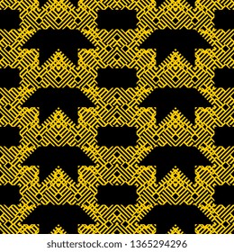 Art Deco Ornament with elements of black yellow colors