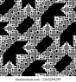 Art Deco Ornament with elements of black and white colors