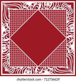 art deco ornament with hexagon. Print for fabric with ornamental border. Design for tablecloth, scarf, Carpet, Pillowcase. vector illustration