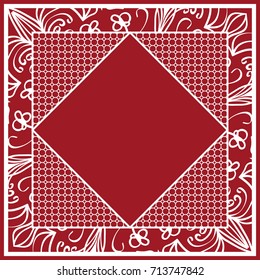 art deco ornament with hexagon. Print for fabric with ornamental border. Design for tablecloth, scarf, Carpet, Pillowcase. vector illustration