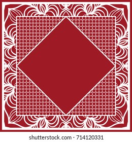 art deco ornament with hexagon. Print for fabric with ornamental border. Design for tablecloth, scarf, Carpet, Pillowcase. vector illustration