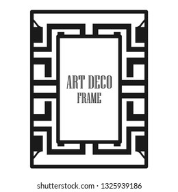 Art deco ornamental border frame. Template for vintage design. Vector illustration