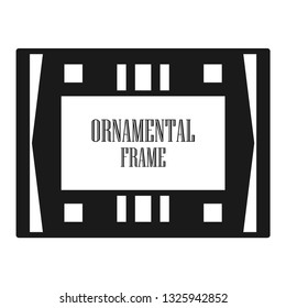 Art deco ornamental border frame. Template for vintage design. Vector illustration