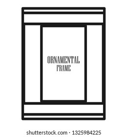 Art deco ornamental border frame. Template for vintage design. Vector illustration