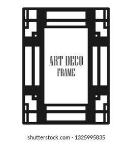 Art deco ornamental border frame. Template for vintage design. Vector illustration