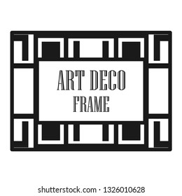 Art deco ornamental border frame. Template for vintage design. Vector illustration