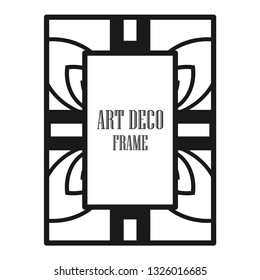 Art deco ornamental border frame. Template for vintage design. Vector illustration