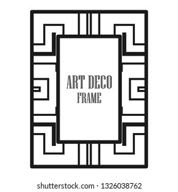 Art deco ornamental border frame. Template for vintage design. Vector illustration