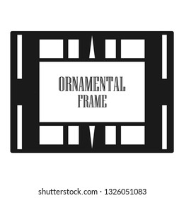 Art deco ornamental border frame. Template for vintage design. Vector illustration