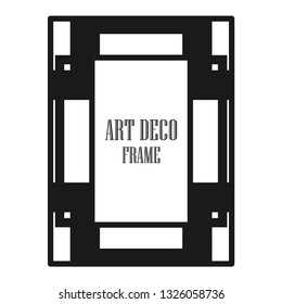 Art deco ornamental border frame. Template for vintage design. Vector illustration