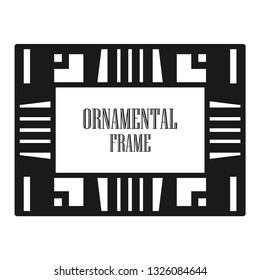Art deco ornamental border frame. Template for vintage design. Vector illustration