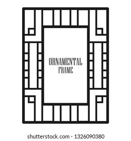 Art deco ornamental border frame. Template for vintage design. Vector illustration