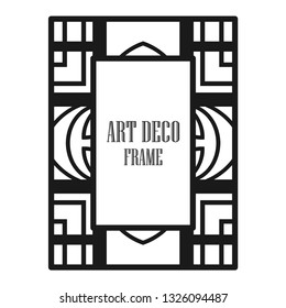 Art deco ornamental border frame. Template for vintage design. Vector illustration