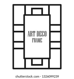 Art deco ornamental border frame. Template for vintage design. Vector illustration